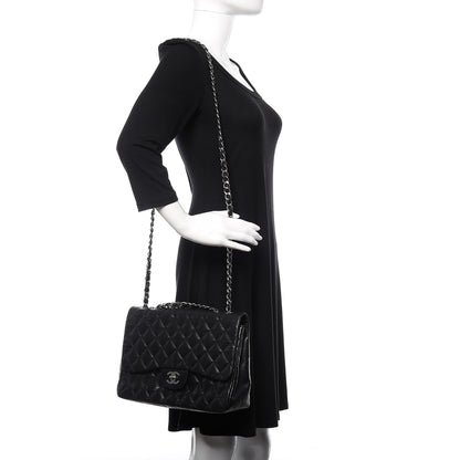 Chanel Lambskin Quilted Jumbo Single Flap Black 2 of 10
