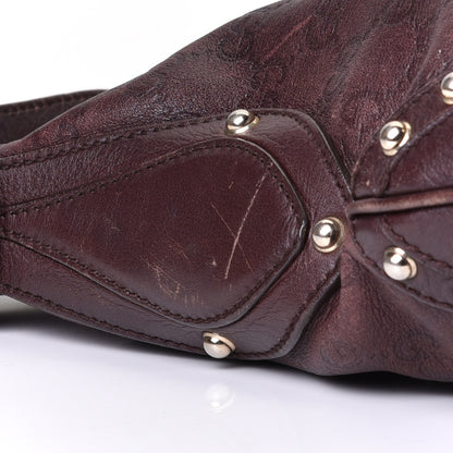 Gucci Guccissima Studded Web Pelham Shoulder Bag Dark Brown 7 of 9