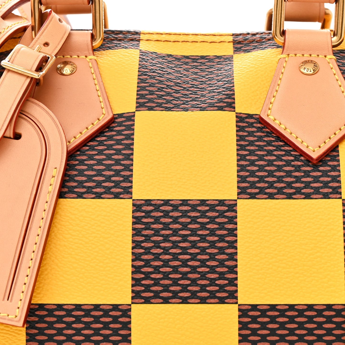 Damier Pop Speedy Bandouliere 25 Jaune Mat