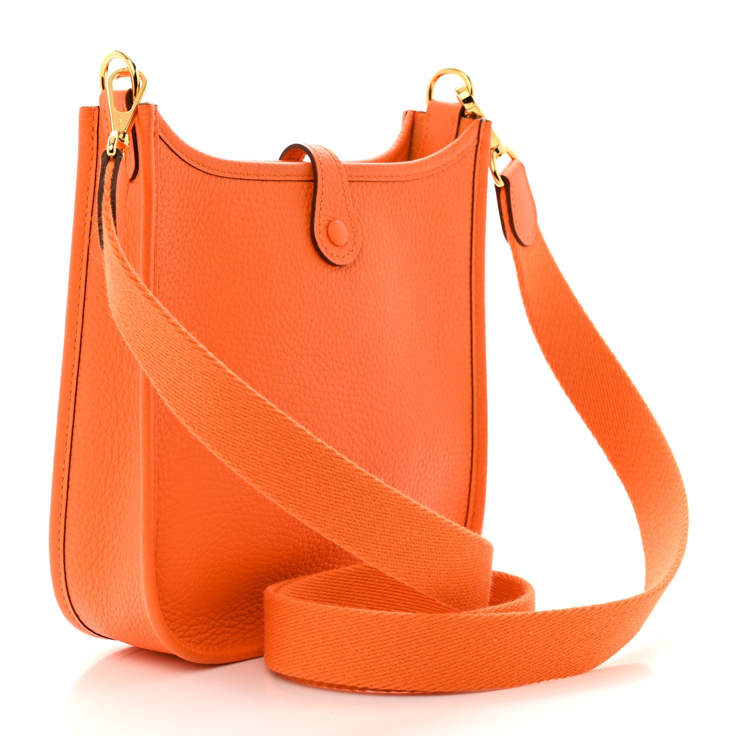 Hermes Taurillon Clemence Evelyne TPM Orange 3 of 12