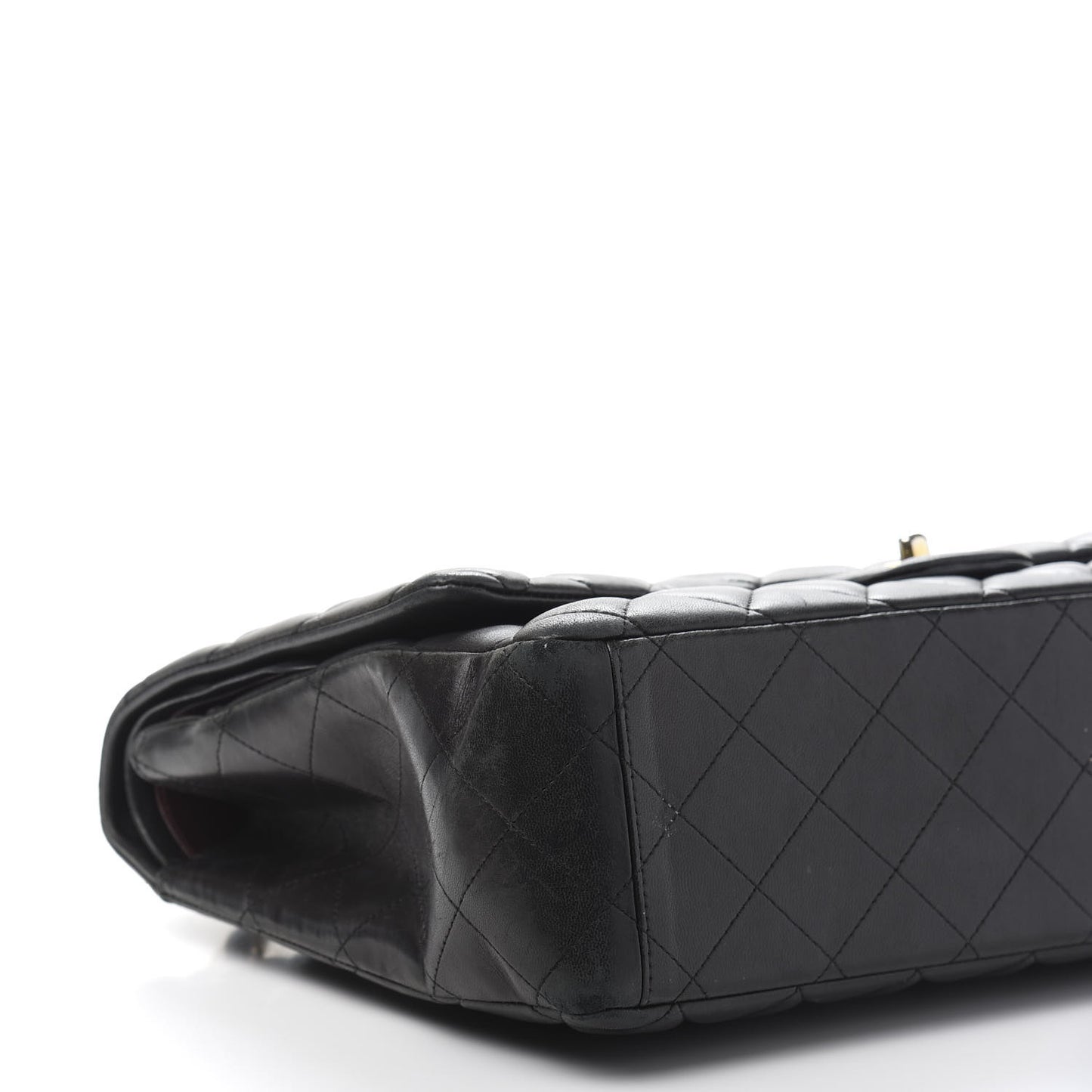 Lambskin Quilted Maxi Double Flap Black