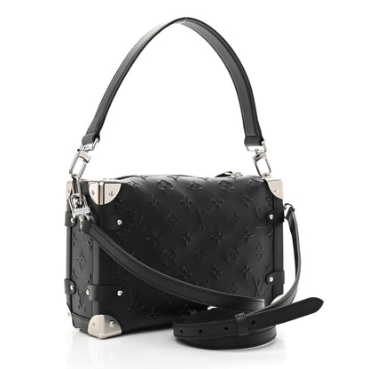 Louis Vuitton Calfskin Debossed Monogram Side Trunk Black 3 of 7