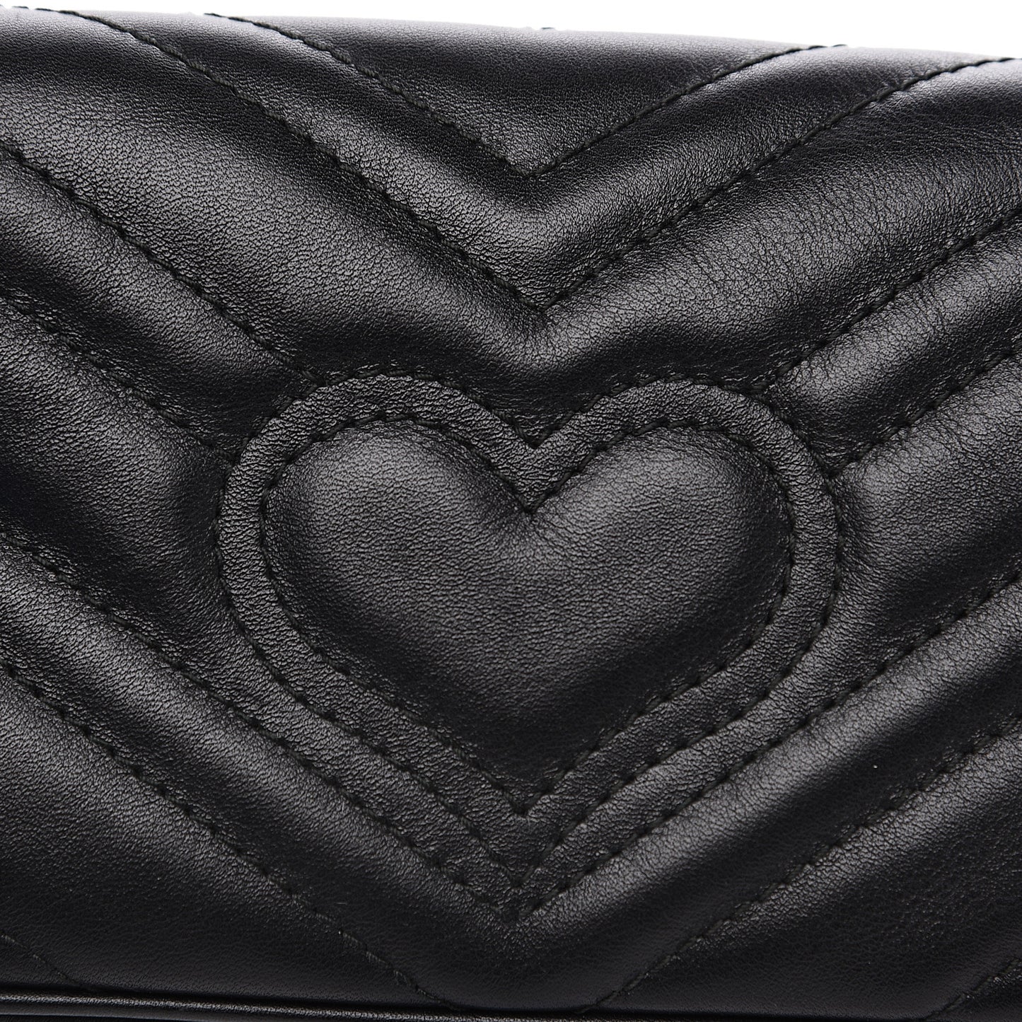 Calfskin Matelasse Super Mini GG Marmont Shoulder Bag Black