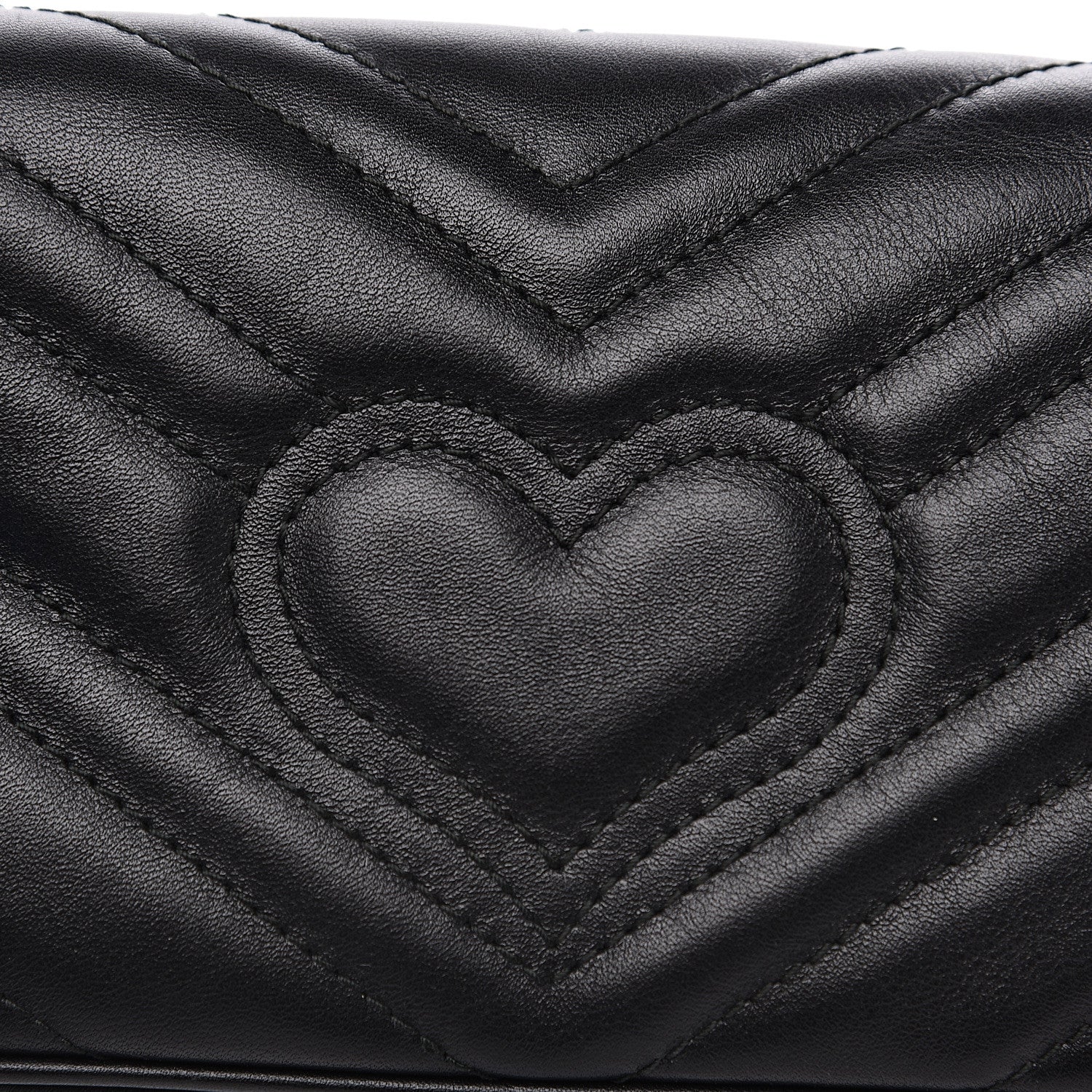 Gucci Calfskin Matelasse Super Mini GG Marmont Shoulder Bag Black 8 of 14