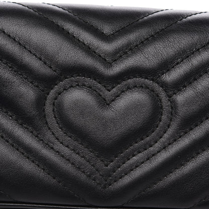 Gucci Calfskin Matelasse Super Mini GG Marmont Shoulder Bag Black 8 of 14