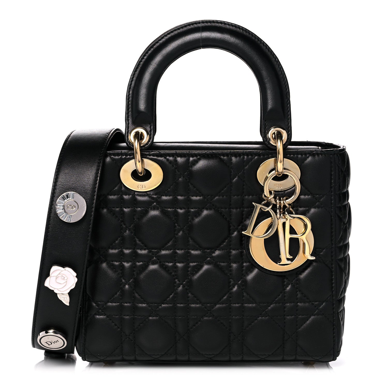 Christian Dior Lambskin Cannage Small Lucky Badges My Lady Dior Black 1 of 17