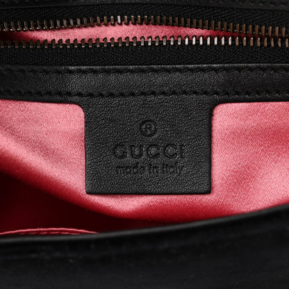 Gucci Velvet Matelasse Loved Embroidered Medium GG Marmont Shoulder Bag Black 6 of 12