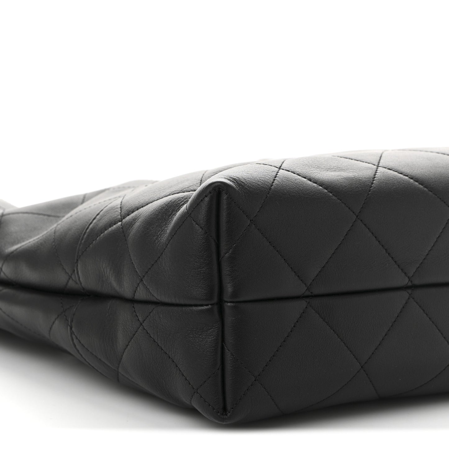Calfskin Stitched Hobo Black