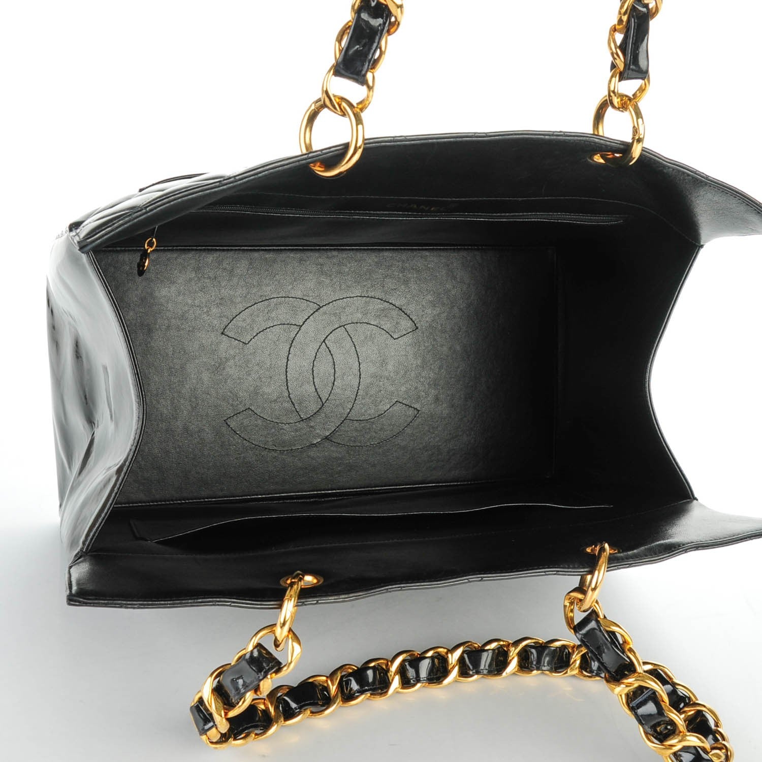 Chanel Patent Grand Shopping Tote GST Black 5 of 8