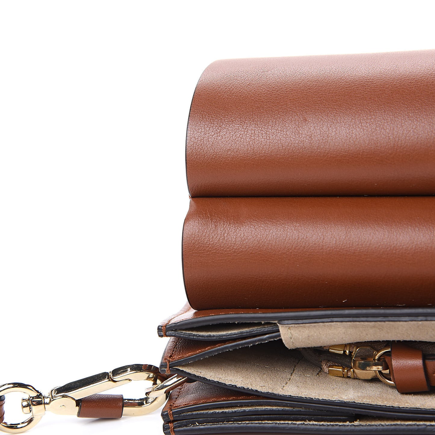 Suede Calfskin Medium Faye Shoulder Bag Tobacco