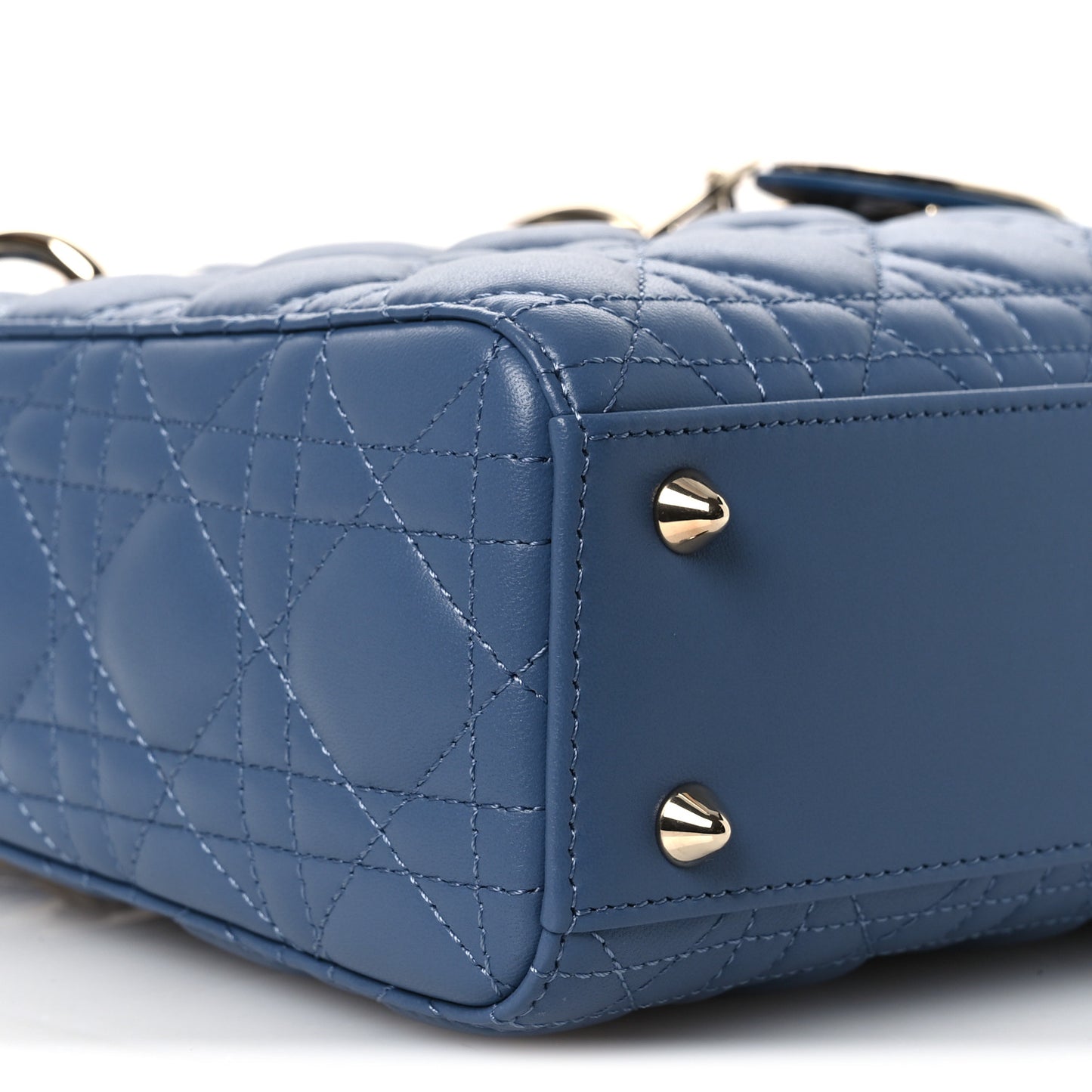 Lambskin Cannage Small My ABCDior Lady Dior Blue Denim
