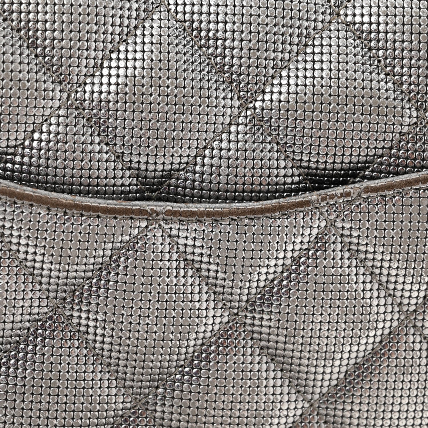 Chanel Metallic Calfskin Quilted Pixel Effect Mini Rectangular Flap Dark Silver 12 of 13