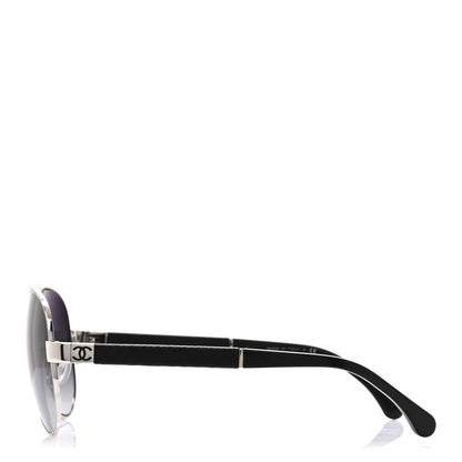 Chanel Lambskin Quilted CC 4195-Q Sunglasses Silver 2 of 6