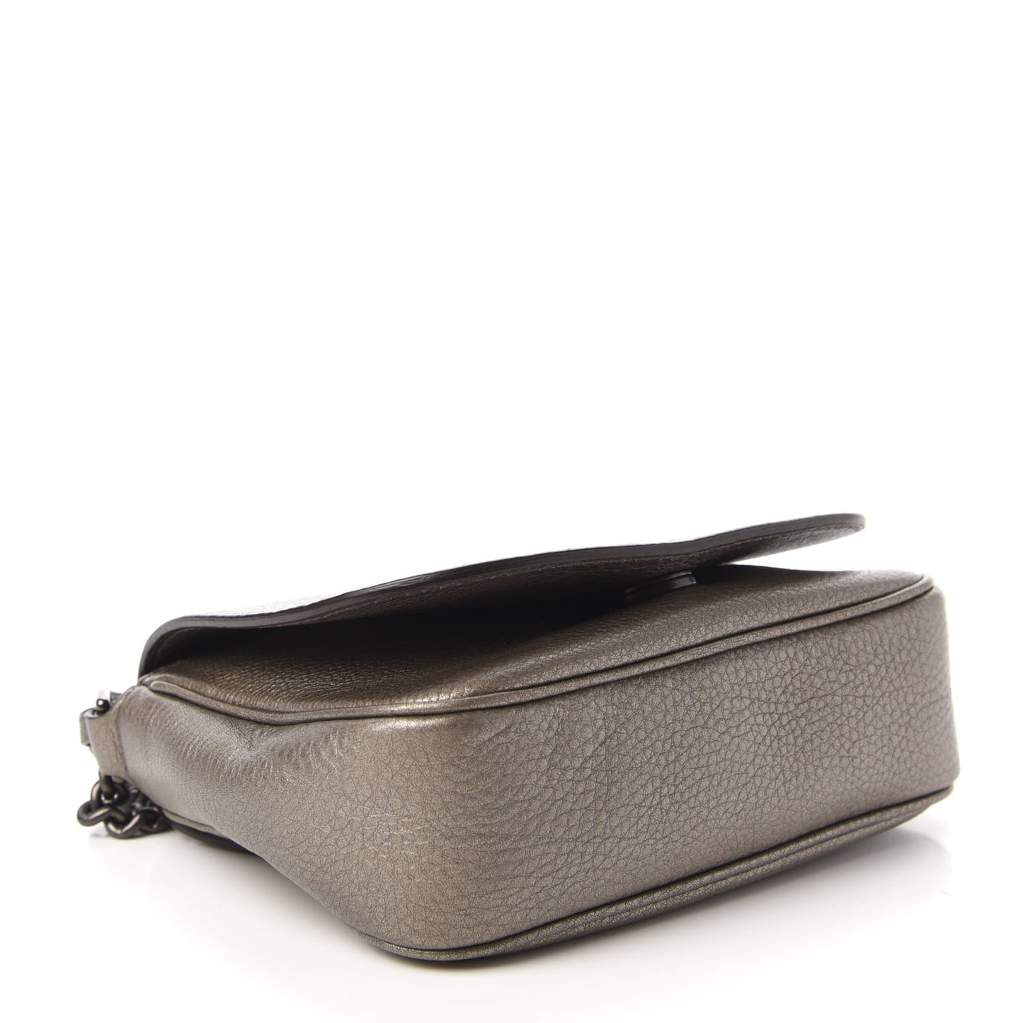 Metallic Pebbled Calfskin Small Soho Flap Crossbody Sasso