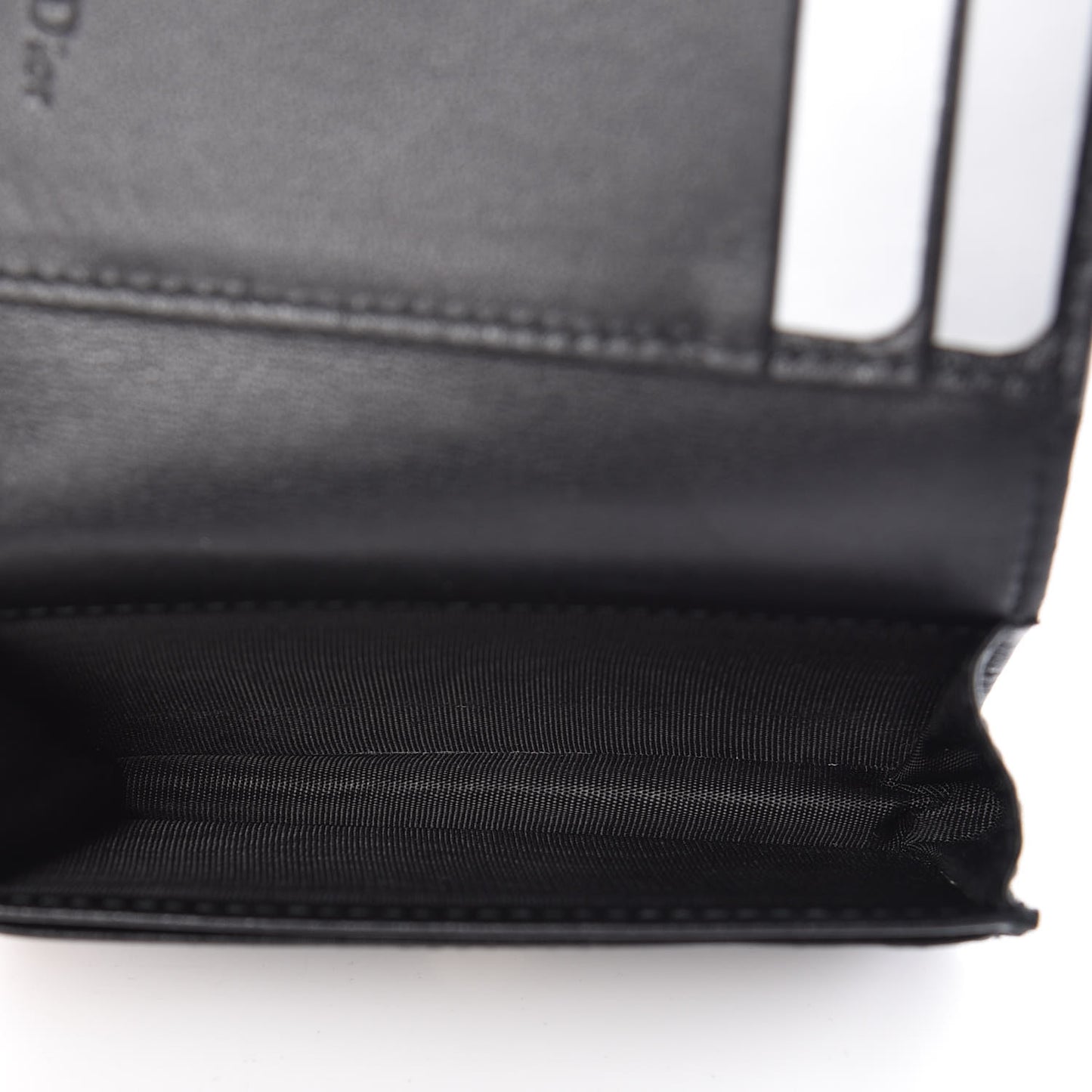 Lambskin Cannage Small Lady Dior Flap Card Holder Black