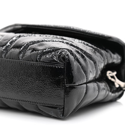 Saint Laurent Patent Y Quilted Monogram Toy Loulou Crossbody Bag Black 10 of 14