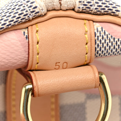 Louis Vuitton Damier Azur Tahitienne Keepall Bandouliere 50 Rose Ballerine 7 of 10