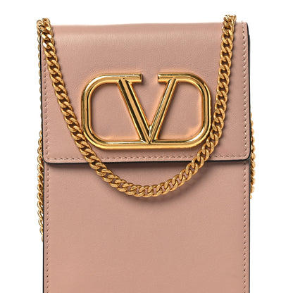 Valentino Garavani Calfskin Vlogo Phone Pouch Poudre 7 of 13