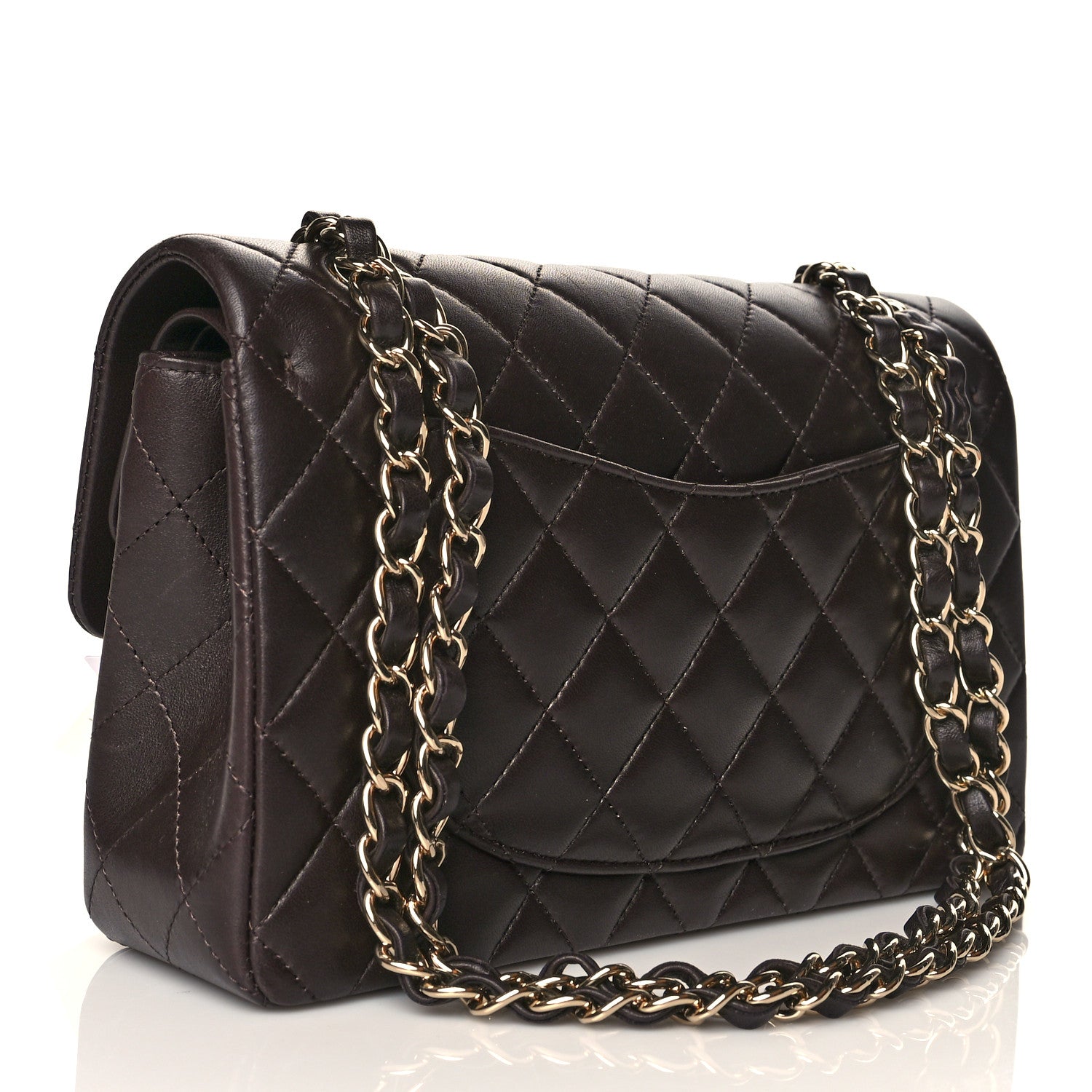 Chanel Lambskin Quilted Small Double Flap Dark Brown 3 of 11