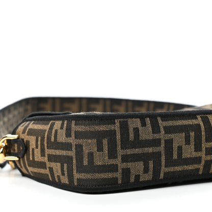 Fendi Fabric Jacquard FF 1974 Medium Baguette Tobacco Moro Black 7 of 10