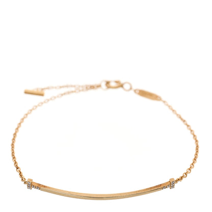 Tiffany 18K Yellow Gold Diamond Small T Smile Bracelet 2 of 4