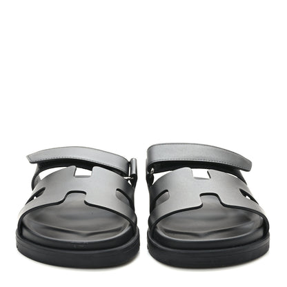 Hermes Calfskin Womens Chypre Sandals 35.5 Black 2 of 9