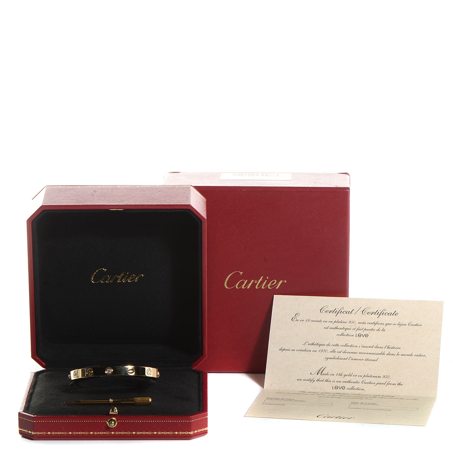 Cartier 18K Yellow Gold 6 Diamond LOVE Bracelet 16 5 of 5