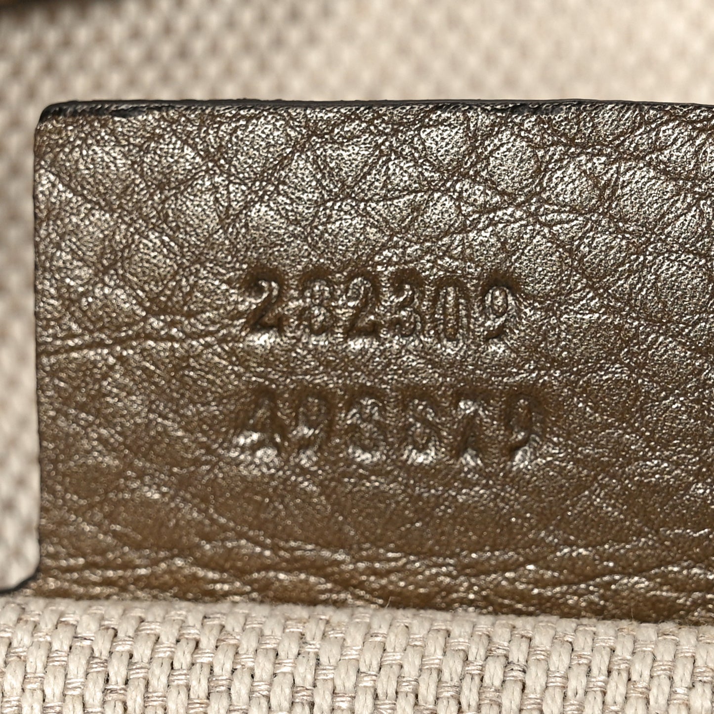 Metallic Pebbled Calfskin Medium Soho Shoulder Bag Golden Beige