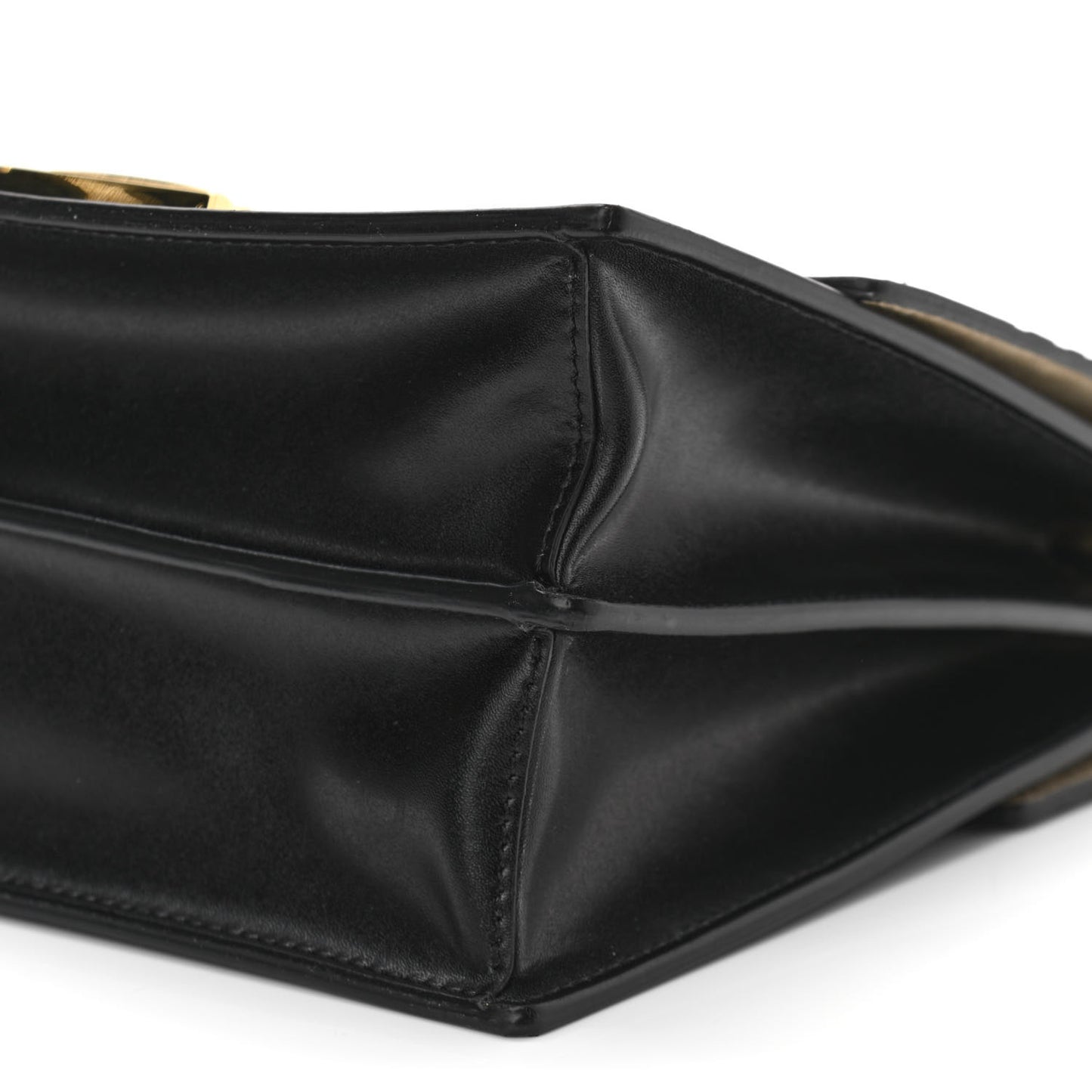 Vitello Liberty Bi-Color FF 1974 Embossed Chain Strap Kan U Shoulder Bag Black Maya