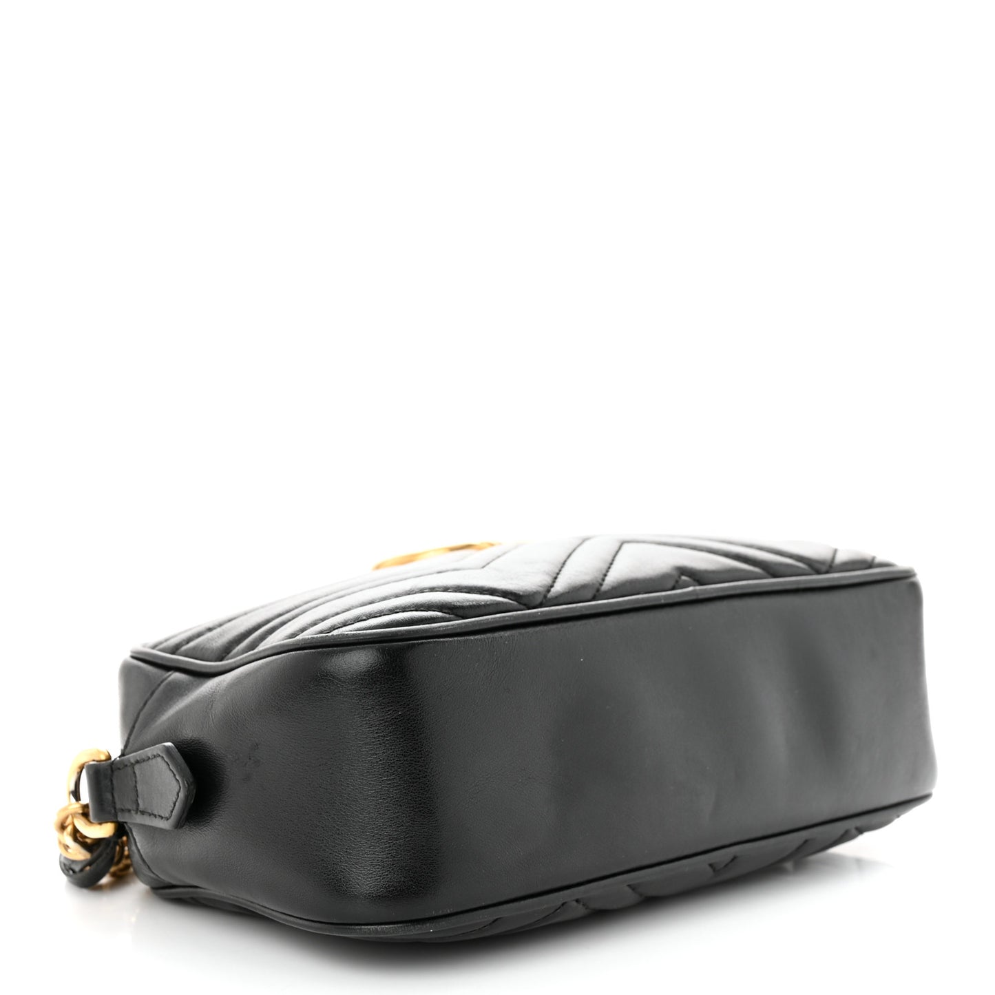 Calfskin Matelasse Small GG Marmont Chain Shoulder Bag Black