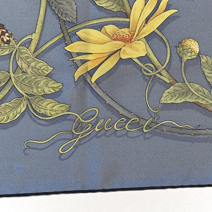 Gucci Silk Twill Flowerwebby Square Scarf Sky Blue 4 of 4