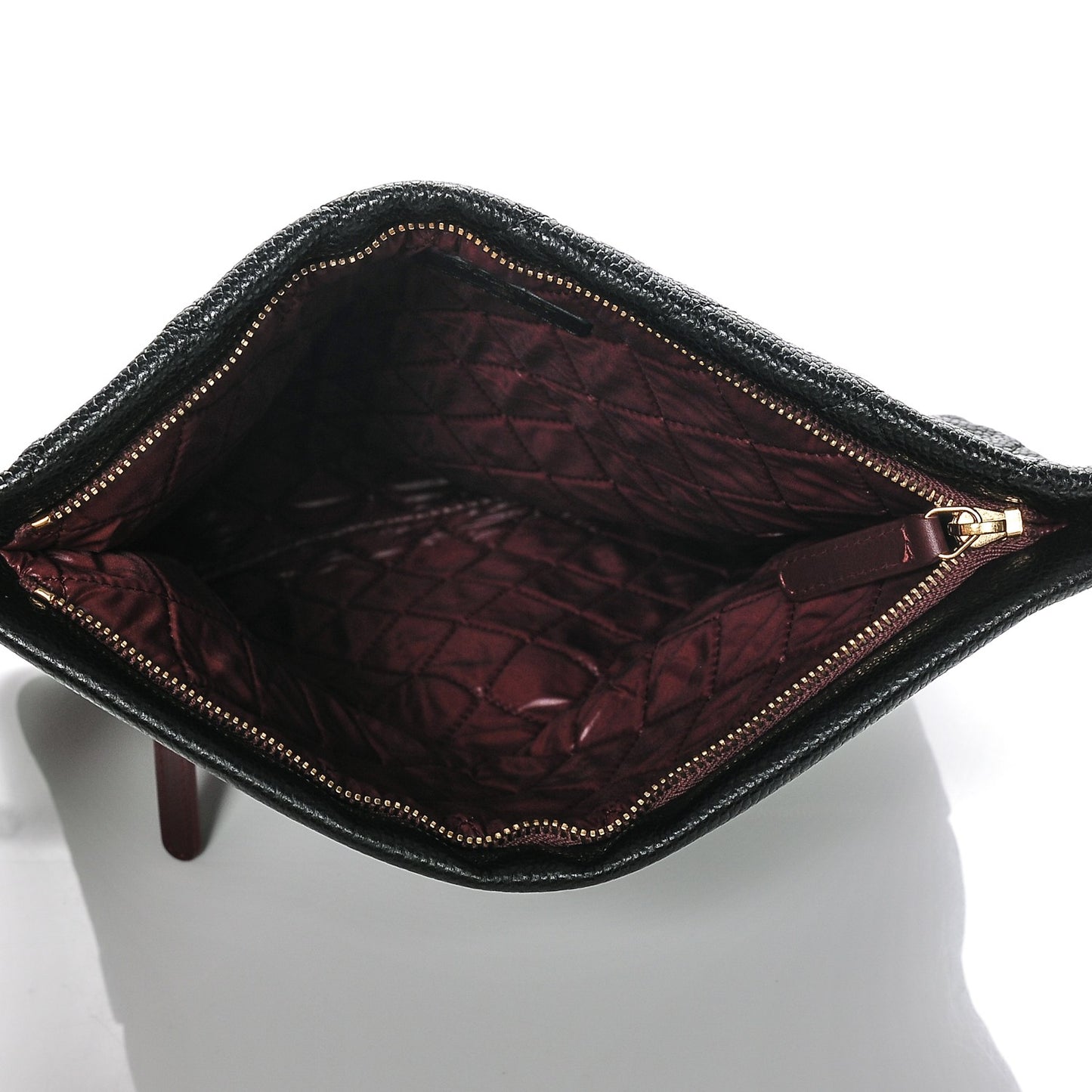 Caviar Quilted CC Beauty Clutch Black