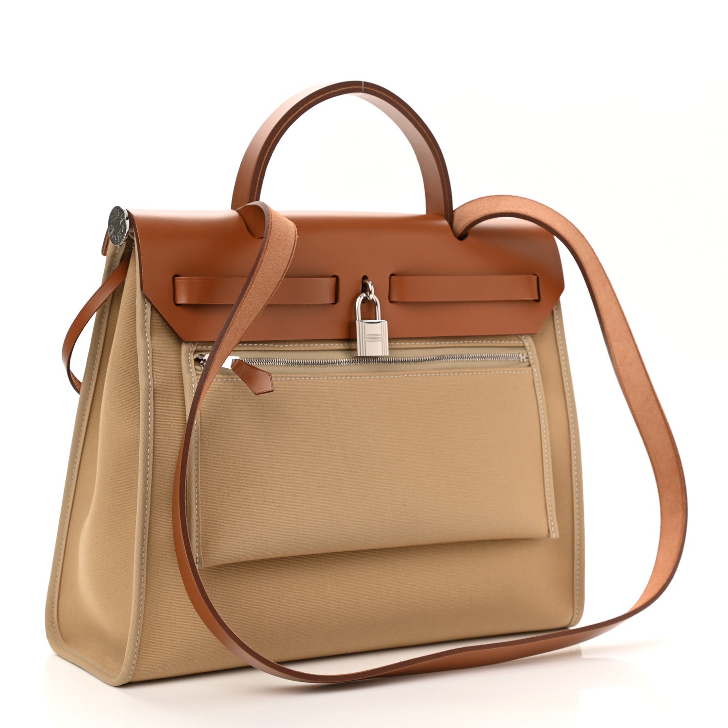Hermes Vache Hunter Toile Herbag Zip 31 PM Trench Beton 5 of 13