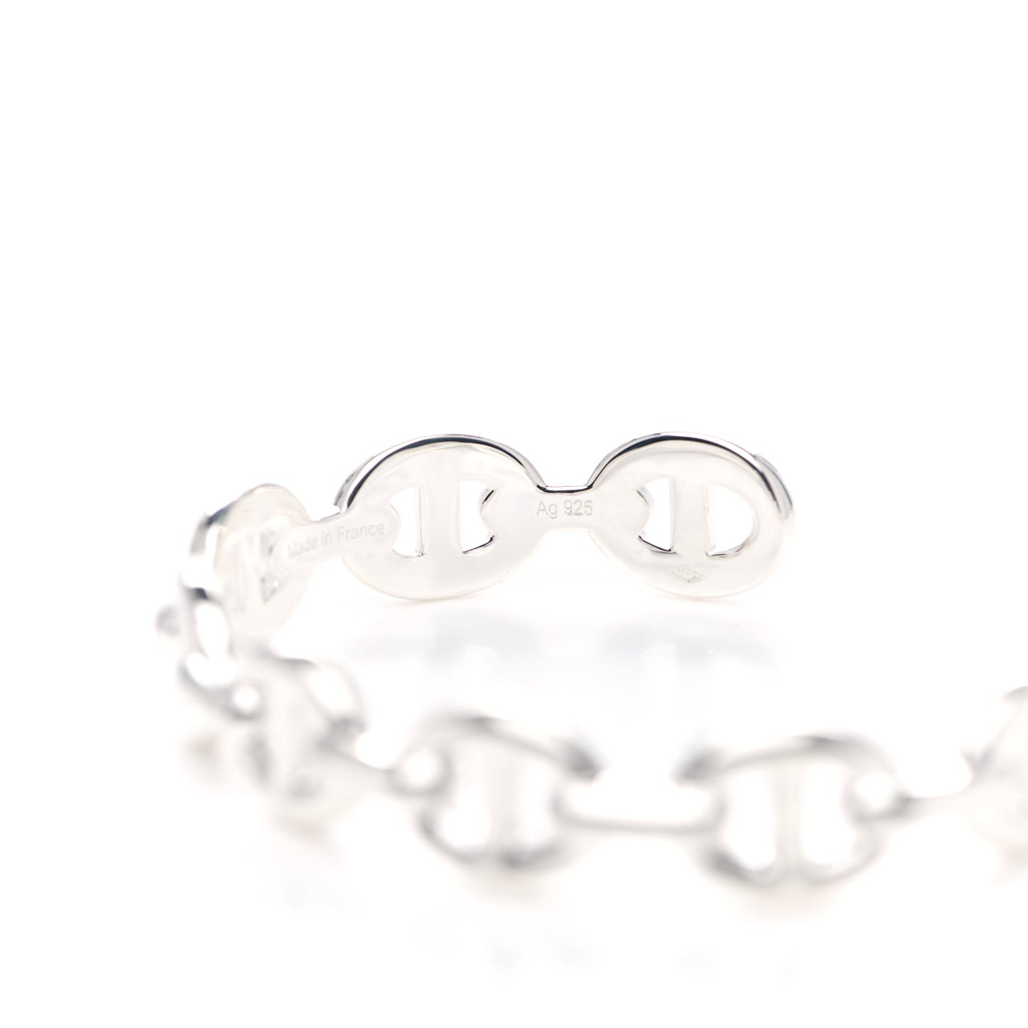 Sterling Silver MM Chaine d'Ancre Enchainee Cuff Bracelet SH
