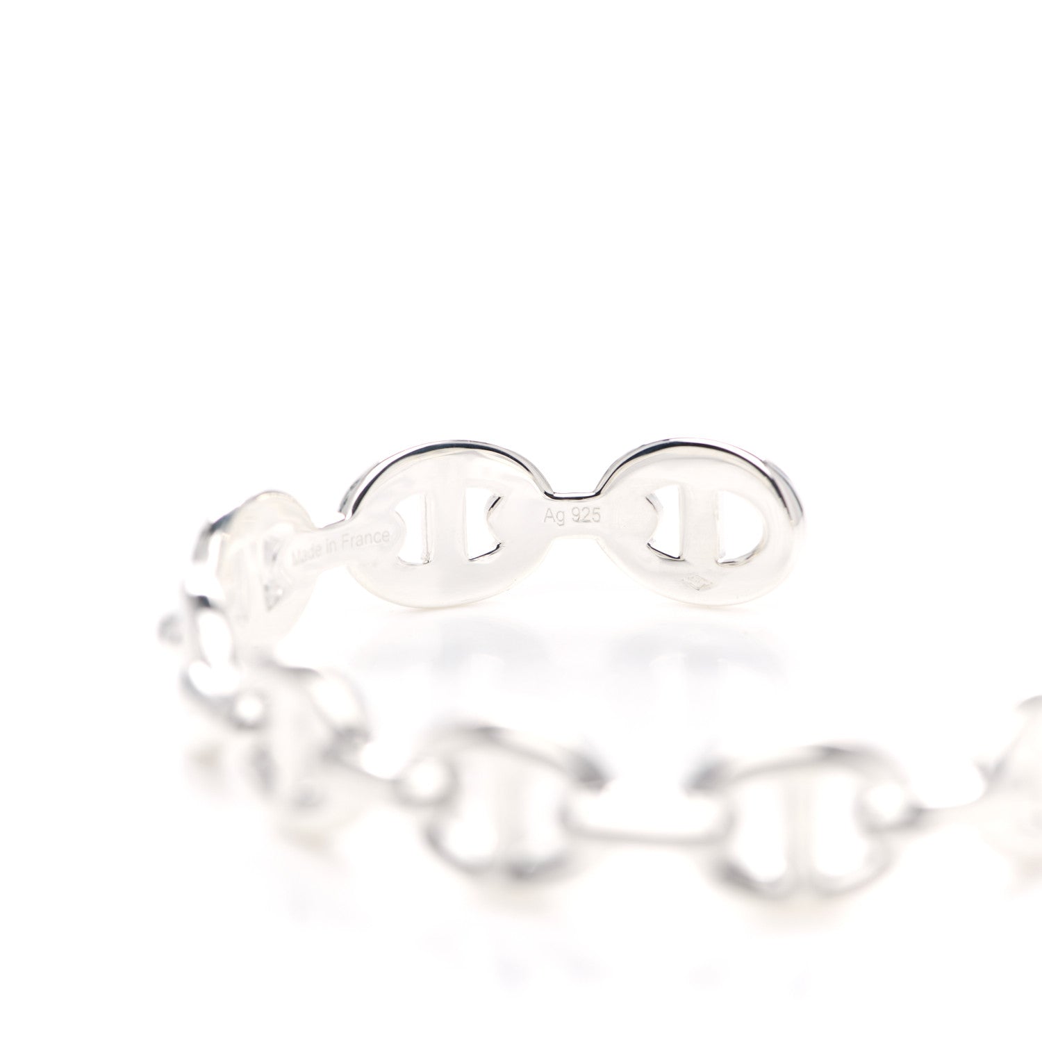 Hermes Sterling Silver MM Chaine d'Ancre Enchainee Cuff Bracelet SH 4 of 6