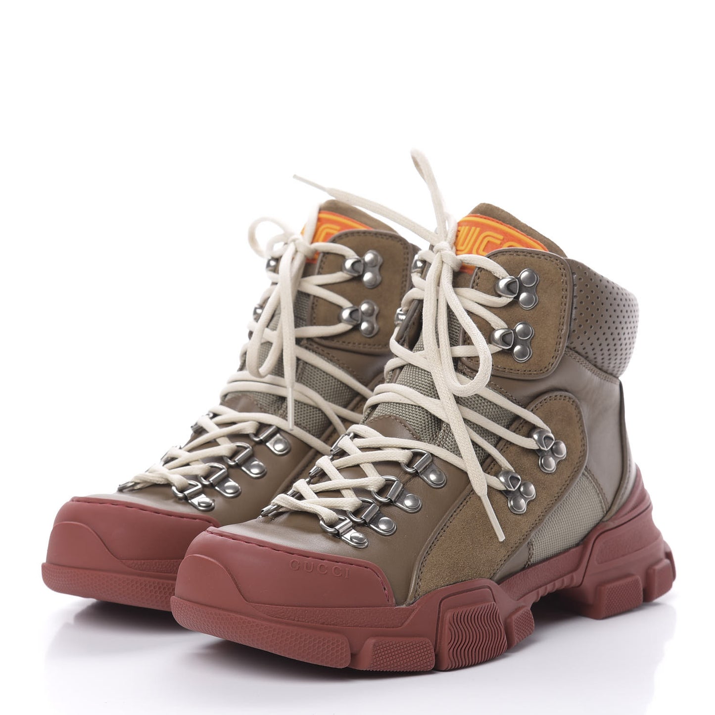 X SEGA Calfskin Suede Technical Canvas Womens Flashtrek High-Top Sneakers 36.5 Ardesia Cerise