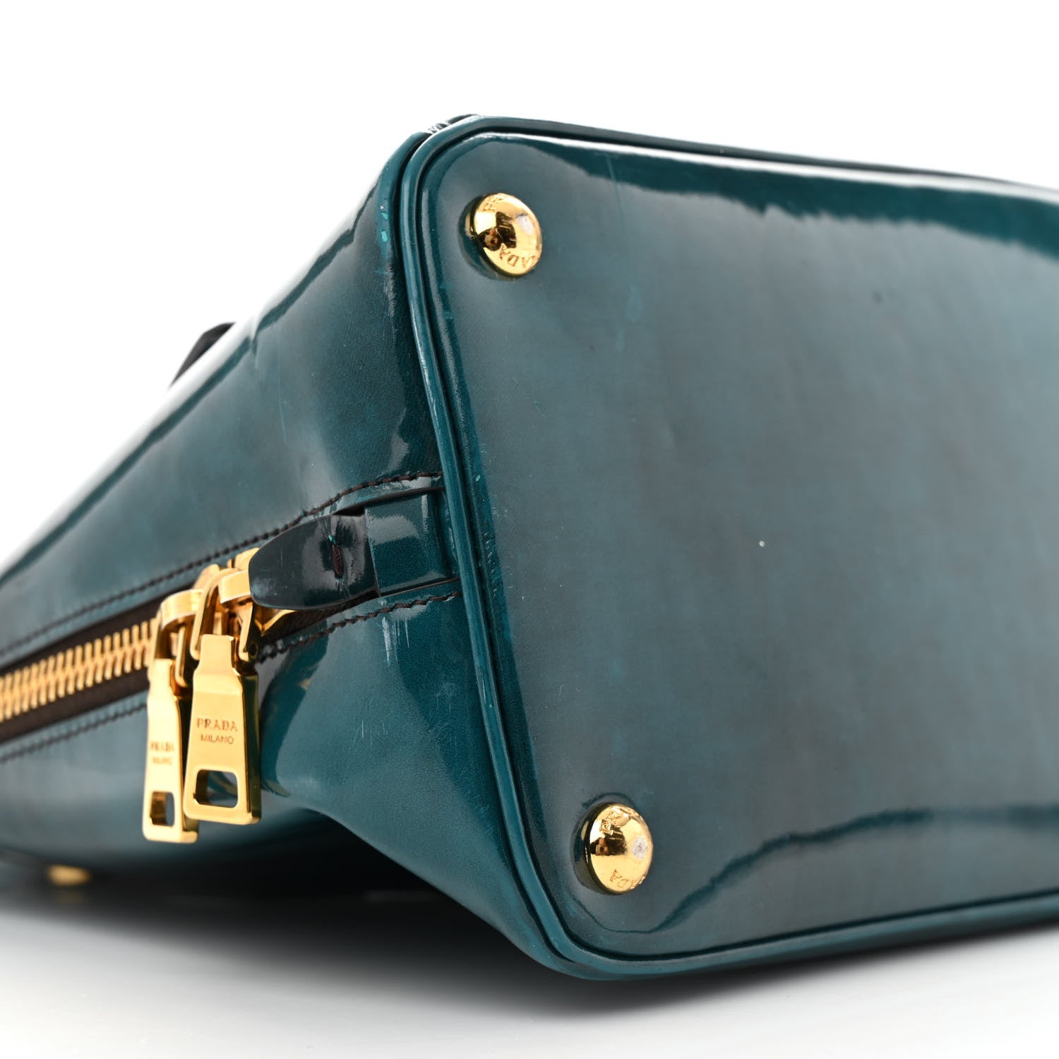Prada Spazzolato Medium Promenade Tote Pavone Fume 9 of 14