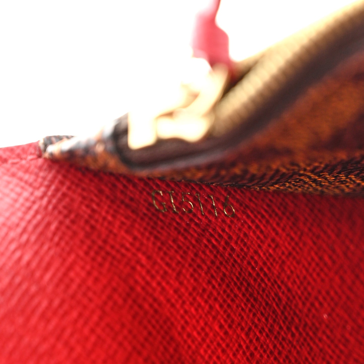 Damier Ebene Josephine Wallet Red