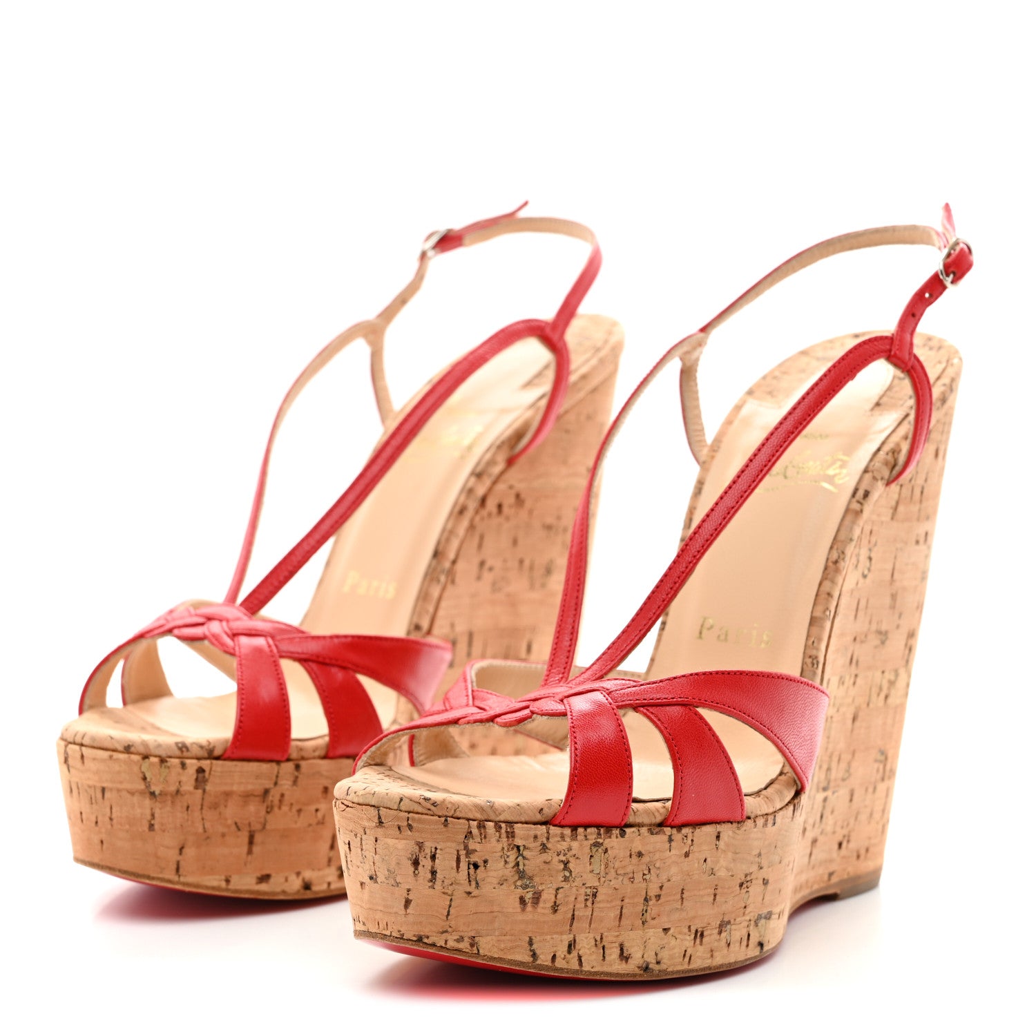Christian Louboutin Kid Cork Zeppa Wedgy Lady 140 Wedges 37 Corazon 4 of 9