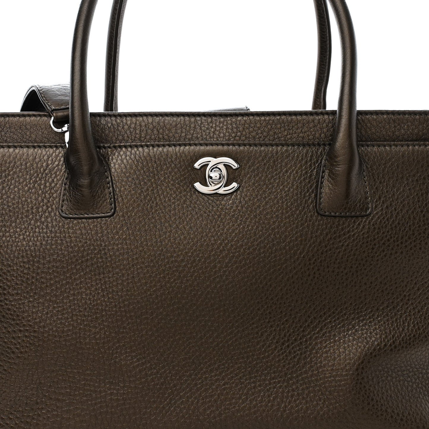 Metallic Deerskin Cerf Executive Shopper Tote Copper