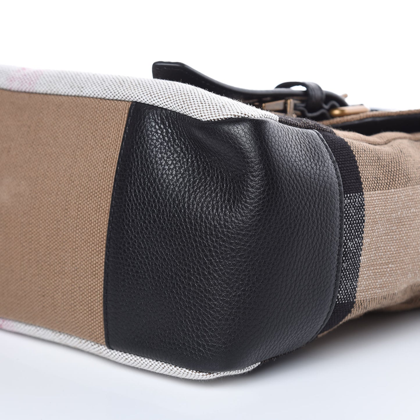 Canvas Mega Check Large Baildon Messenger Bag Black