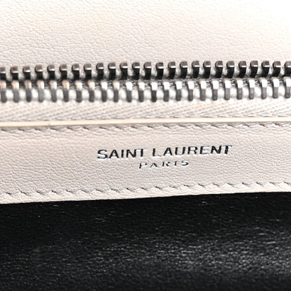 Saint Laurent Sheepskin Matelasse Large Monogram College Satchel Light Grey 6 of 12