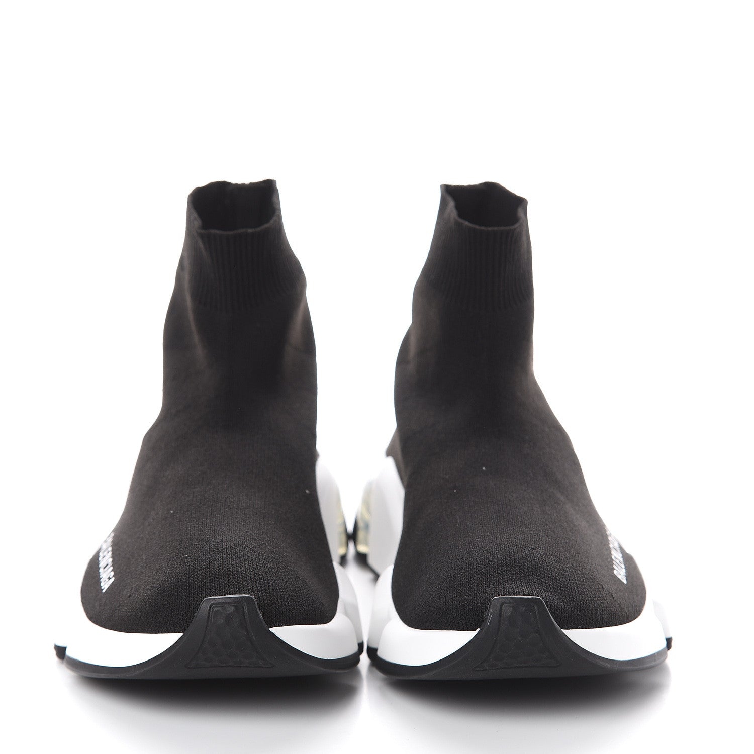 Balenciaga Neoprene Knit Womens Speed Clear Sole Sneakers 36 Black White 2 of 6