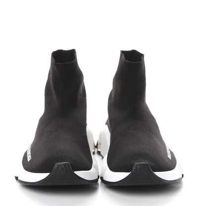Balenciaga Neoprene Knit Womens Speed Clear Sole Sneakers 36 Black White 2 of 6