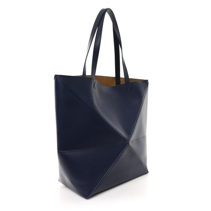 Loewe Shiny Calfskin Large Puzzle Fold Tote Abyss Blue 2 of 10