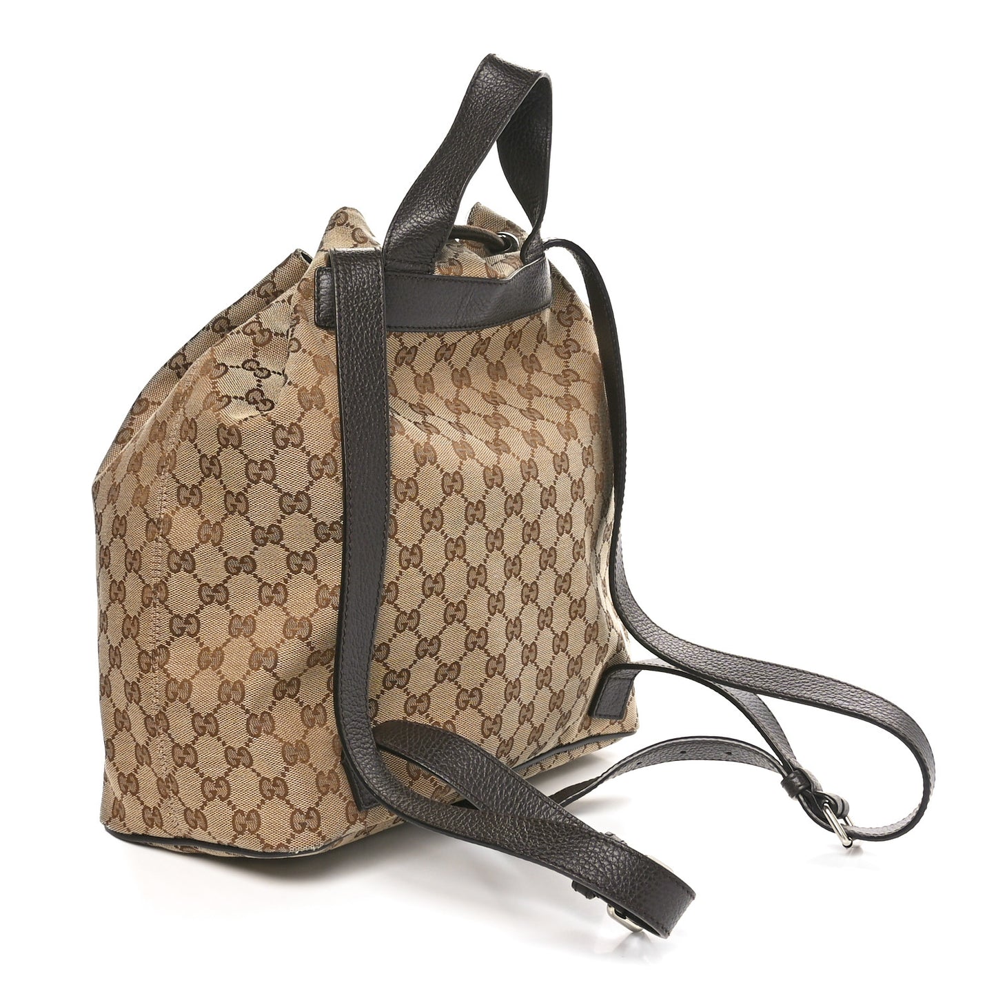 Monogram Dollar Calfskin O Drawstring Backpack Beige Ebony Testa di Moro Dark Chocolate