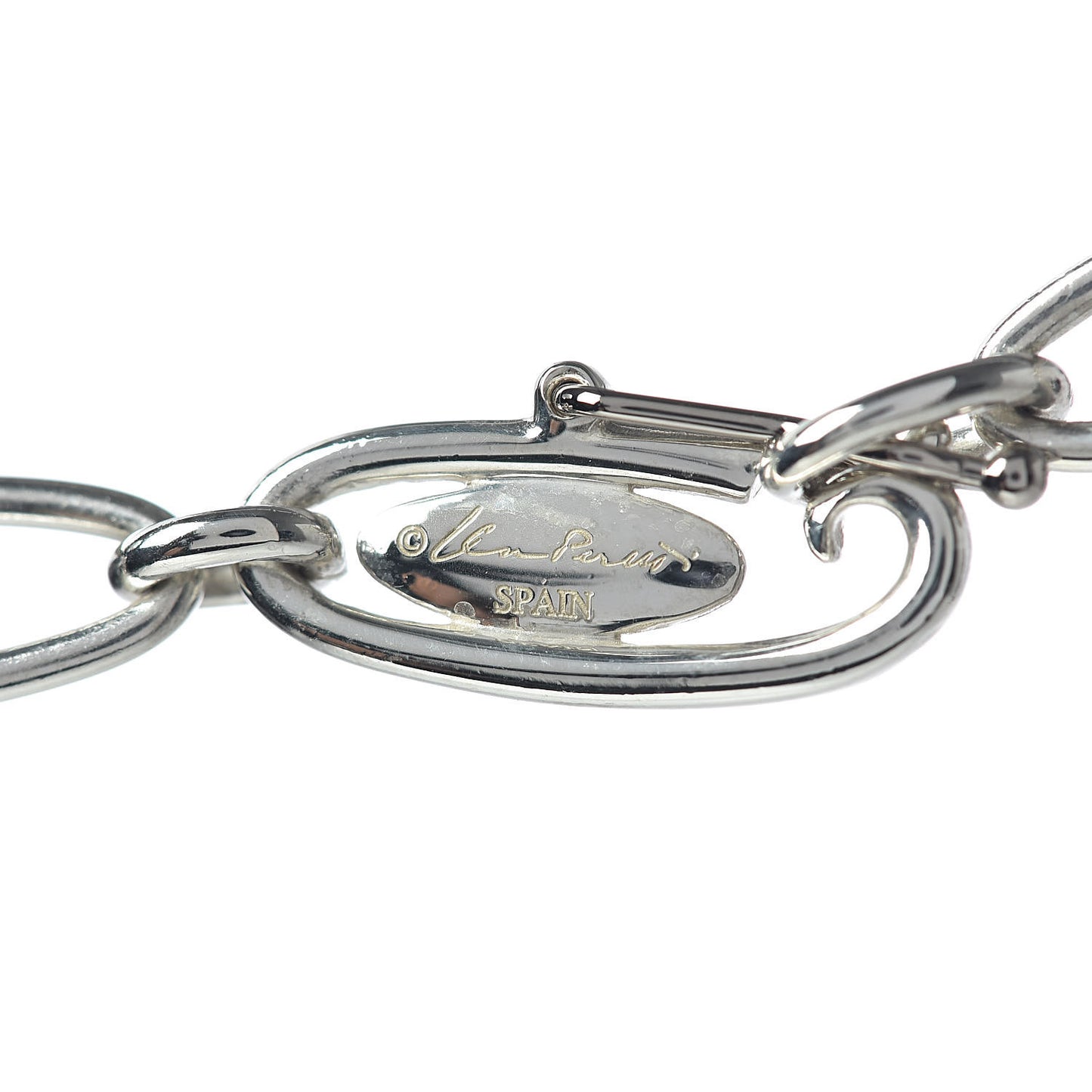 Sterling Silver 35mm Elsa Peretti Open Heart Link Pendant Necklace