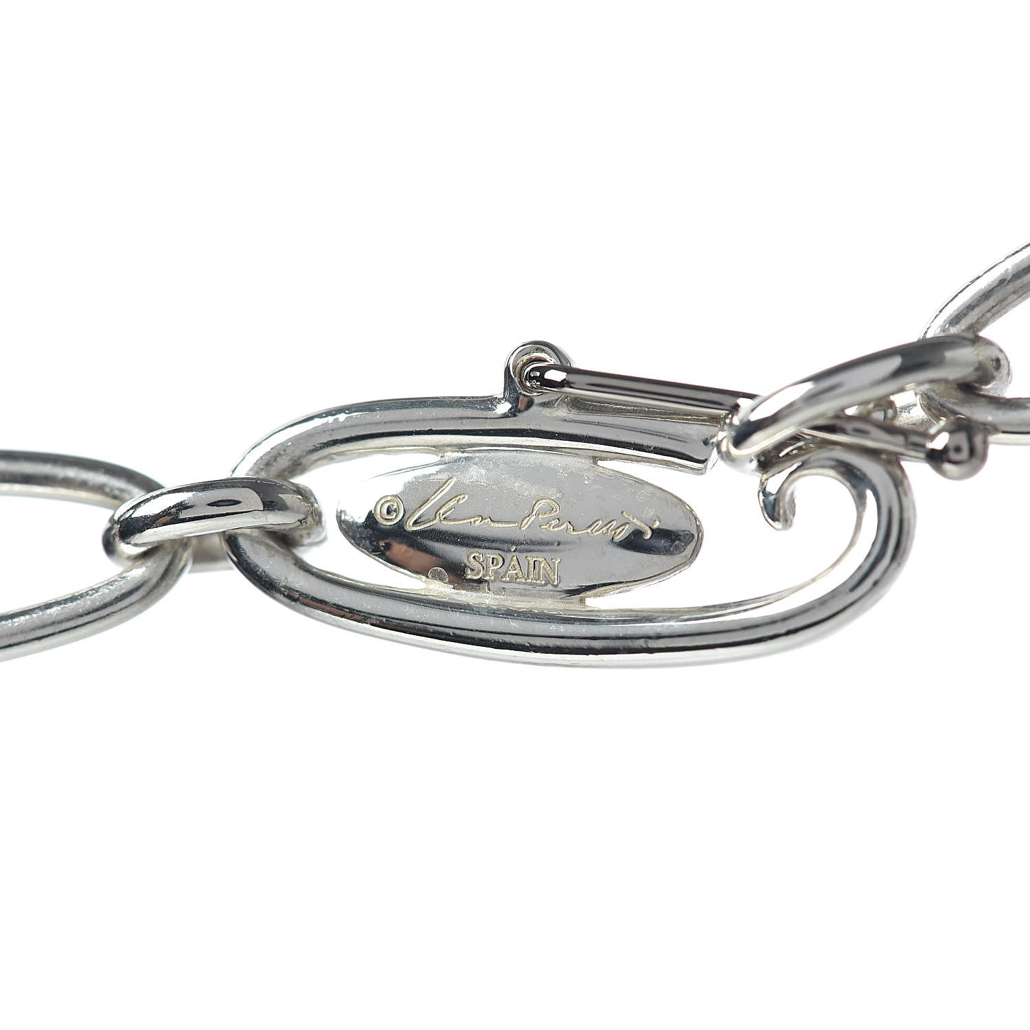 Tiffany Sterling Silver 35mm Elsa Peretti Open Heart Link Pendant Necklace 5 of 5