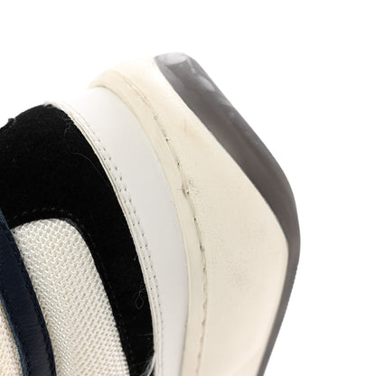 Chanel Suede Fabric Grained Calfskin Womens CC High Top Sneakers 37 White Navy 9 of 21