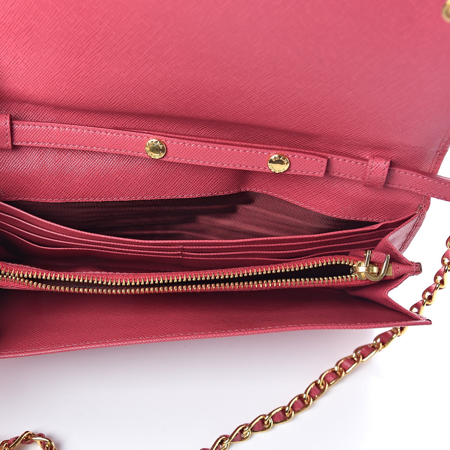 Prada Saffiano Metal Oro Chain Wallet Tamaris 5 of 9